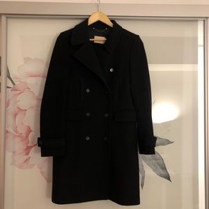 Aritzia Wilfred Marais black winter coat.